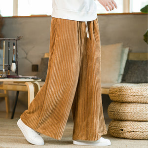 Thickened Corduroy Wide-leg Straight Pants