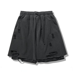 Layered Distressed Track Shorts