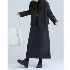 Retro Vertical Striped Asymmetric Thin Cotton Jacket