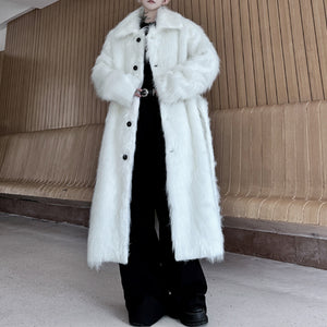 Thickened Plush Artificial Fur Mid-Length Coat