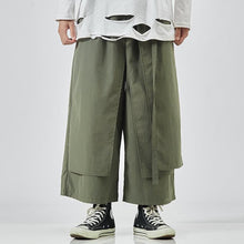 Load image into Gallery viewer, Japanese Style Flowing Straps Fake Two-piece Loose Casual Pants
