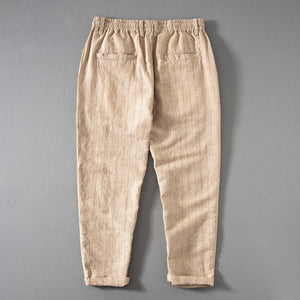 Vertical Striped Retro Thin Linen Loose Harem Pants