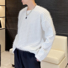 Load image into Gallery viewer, Round Neck Shiny Silk Pullover Sweatshirt
