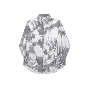 Tie-dye Glossy Long-sleeved Shirt