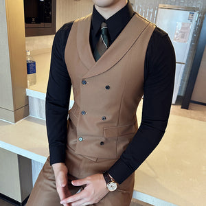 Double-breasted Slim-fit Suit Vest