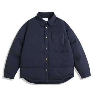 Japanese Retro Water-repellent Duck Down Shirt Down Jacket