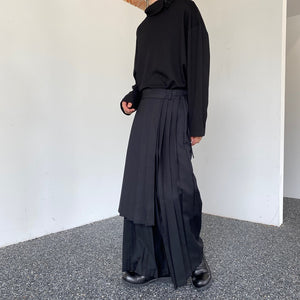 Detachable Samurai Wide Leg Pleated Culottes