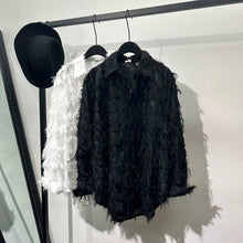 Load image into Gallery viewer, Cut-out Feather Tassels Loose Shirt
