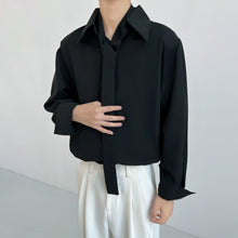 Load image into Gallery viewer, Pointed Collar Loose Padded Shoulder Draped Shirt
