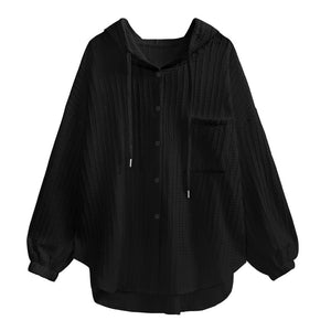 Hooded Striped Jacquard Shirt