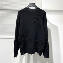 Load image into Gallery viewer, Irregular Hole Raw Edge Loose Sweater
