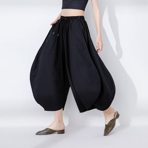 Casual Loose Wide-leg Curved Nine-point Bloomers