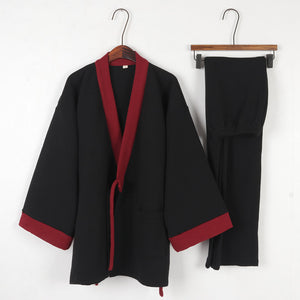 Color Block Cotton Hanfu Thickened Home Himono Zen Clothes