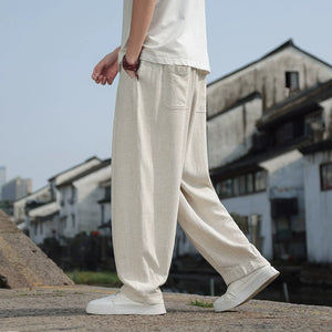 Linen Loose Drape Wide-Leg Pants