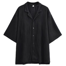 Load image into Gallery viewer, Pleated Breathable Blazer Collar Short Sleeve Shirt
