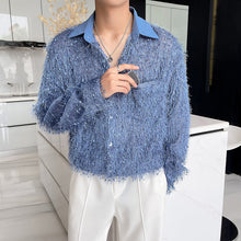 Load image into Gallery viewer, Feather Fringed Oversized Shirt
