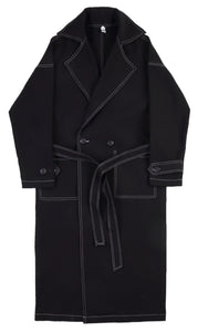 Topstitched Above-the-knee Trench Coat