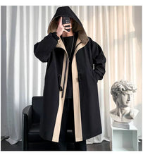 Load image into Gallery viewer, Color Block Hooded Mid-length Windbreaker Jacket
