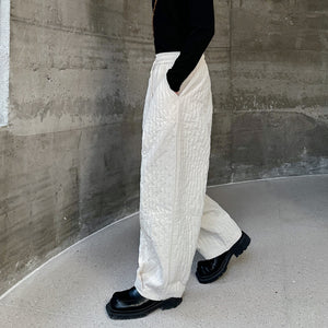 Winter Straight Wide Leg Elastic Waist Carrot Pants