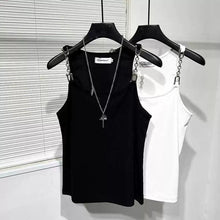 Load image into Gallery viewer, Metallic Stitching Elastic Sleeveless Vest
