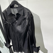 Load image into Gallery viewer, Irregular Light and Shiny Fake Two-piece Loose Shirt
