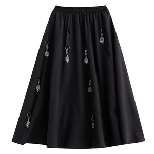 Rivet Half Casual A-line Skirt