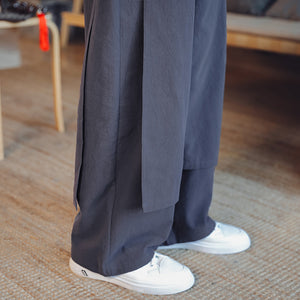 Retro Fake Two-piece Cotton And Linen Loose Skirt Pants