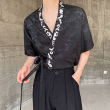 Load image into Gallery viewer, Summer Satin Jacquard Strappy Shirt
