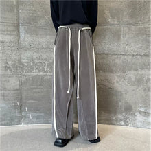 Load image into Gallery viewer, Vintage Mercerized Velvet Drawstring Thickened Wide Leg Pants
