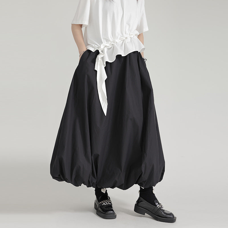 Pleated Puffy Half-length Skirt