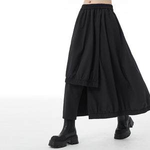 Solid Color Loose Casual A-line Culottes