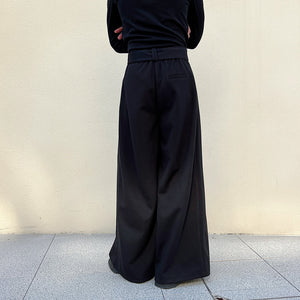 Retro Woolen Wide Leg Pants