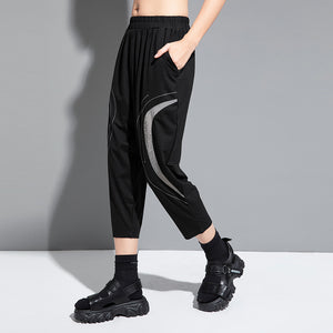 Spliced Semicircle Cropped Trousers