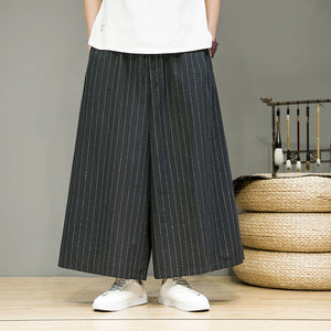 Vintage Striped Straight Wide Leg Pants