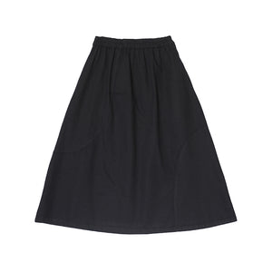 Solid Color Elastic Waist Skirt