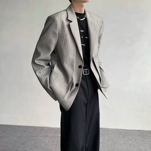 Fake Two-piece Shoulder-padded Suit Jacket