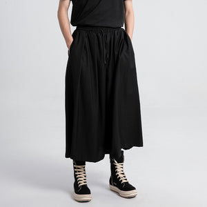 Simple Lace-Up Wide-Leg Pants