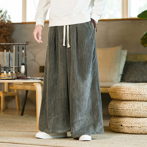 Thickened Corduroy Wide-leg Straight Pants