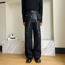 Load image into Gallery viewer, PU Leather Patchwork Trousers
