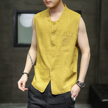 Load image into Gallery viewer, Patterned Button Casual Loose Vest
