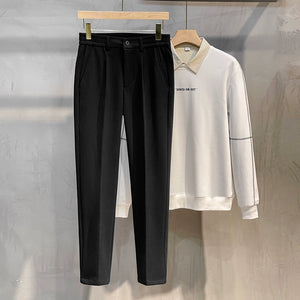 Straight Slim Woolen Casual Pants