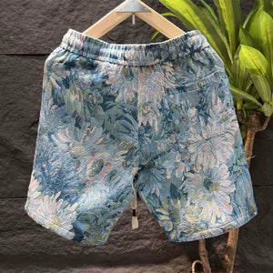 Printed Embroidered Shorts