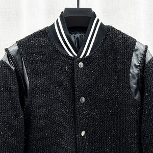 Baseball Collar Gold Dot Warm Jacket