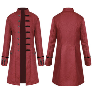 Retro Medieval Stand Collar Trench Coat