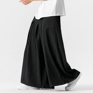 Retro Loose Wide-leg Pleated Skirt Pants