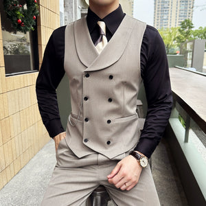 Slim Fit Double Breasted Suit Vest