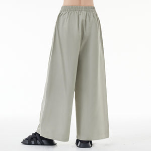 Zip Casual Straight Wide Leg Pants