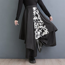 Load image into Gallery viewer, Spliced Loose High-waisted Irregular Wide-leg Pants Skirt
