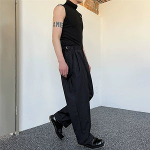 Black Suspenders Casual Trousers