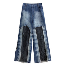 Load image into Gallery viewer, Patchwork Mesh Baggy Jeans
